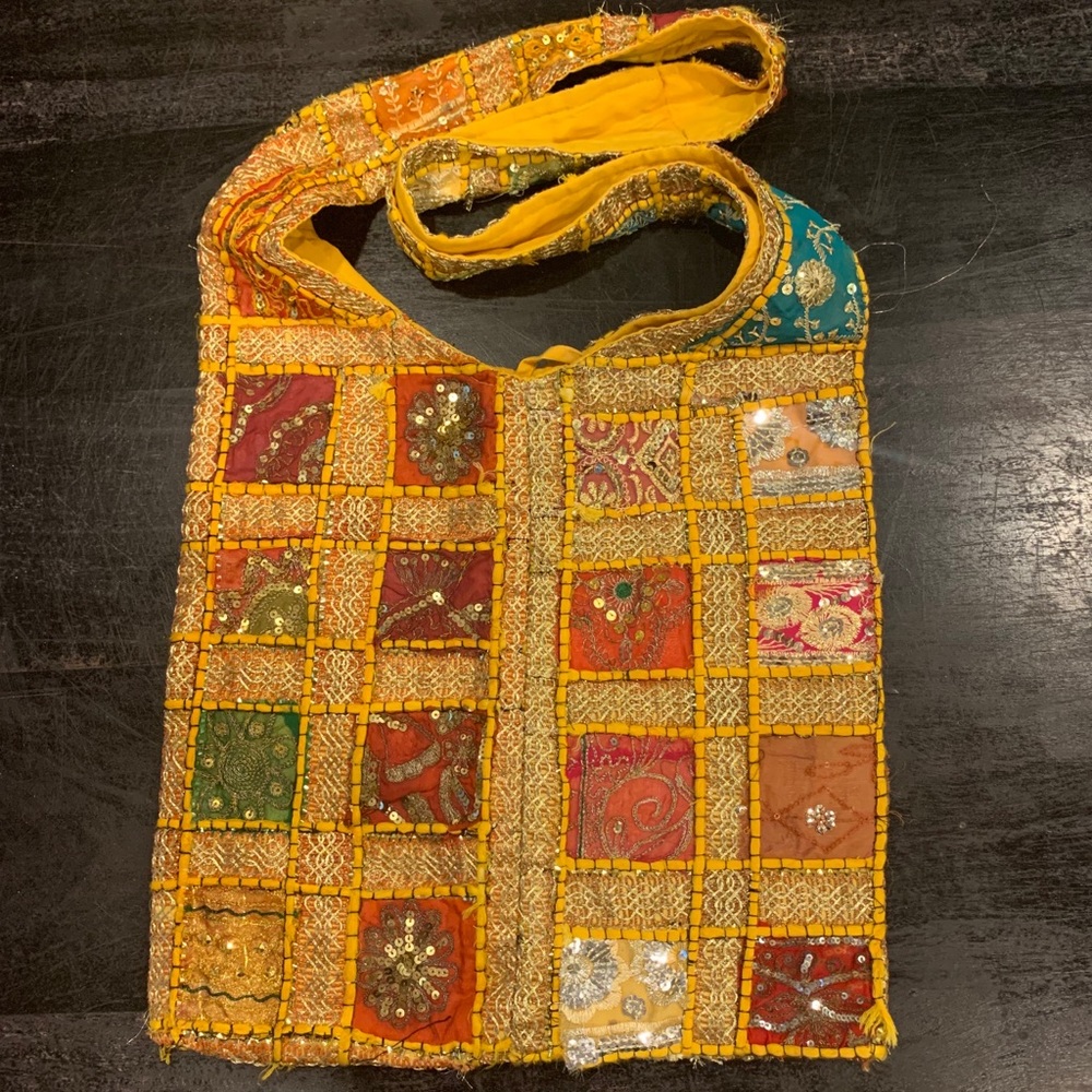 Patchwork Embellished Tote Bag